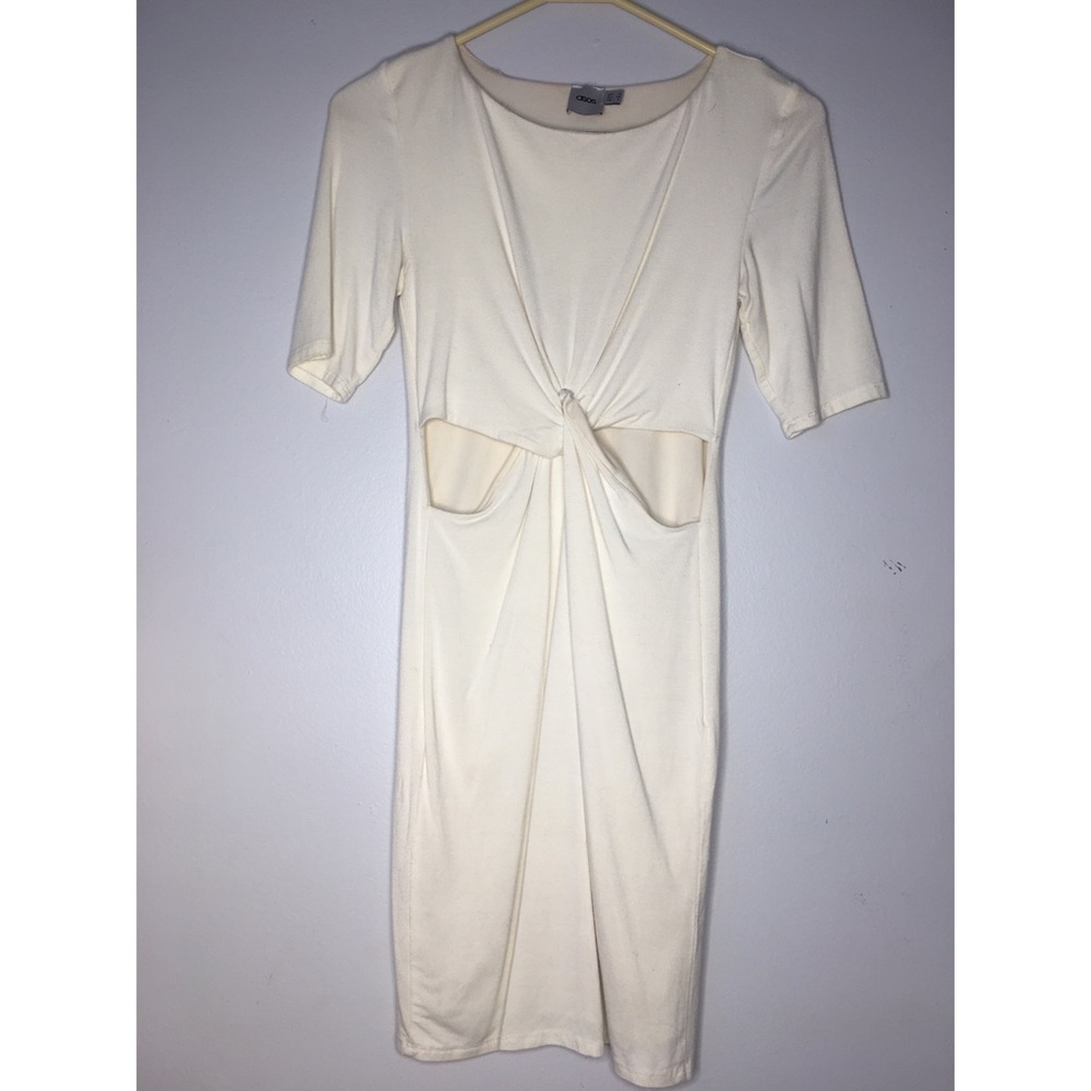 Cream peek a boo tight dress